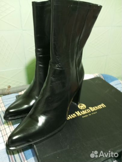 Ботильоны кожаные на меху 38р. Gian Marco новые