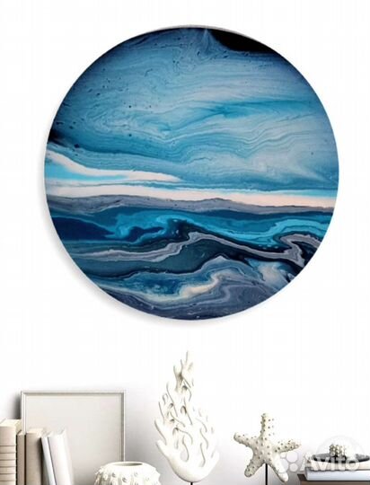 Современная картина на круглом холсте 35 см