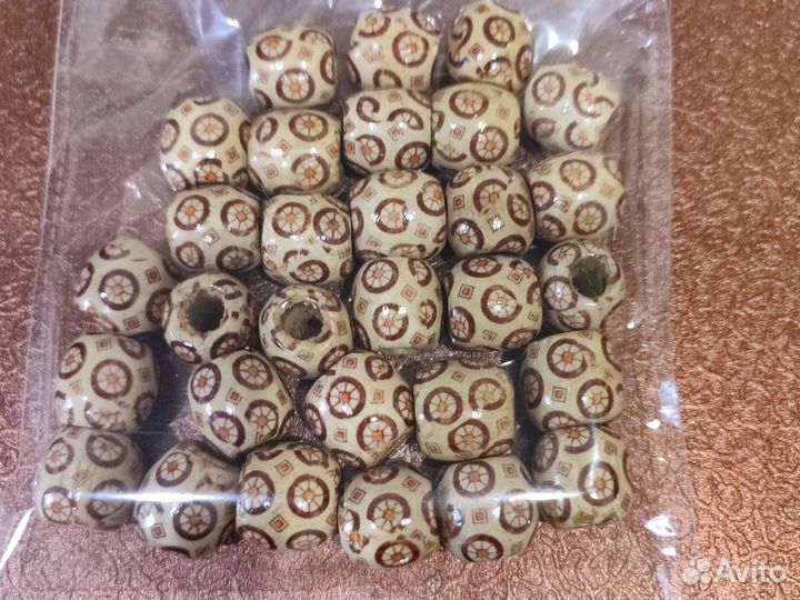 Бусины из дерева 30 шт 1.5см