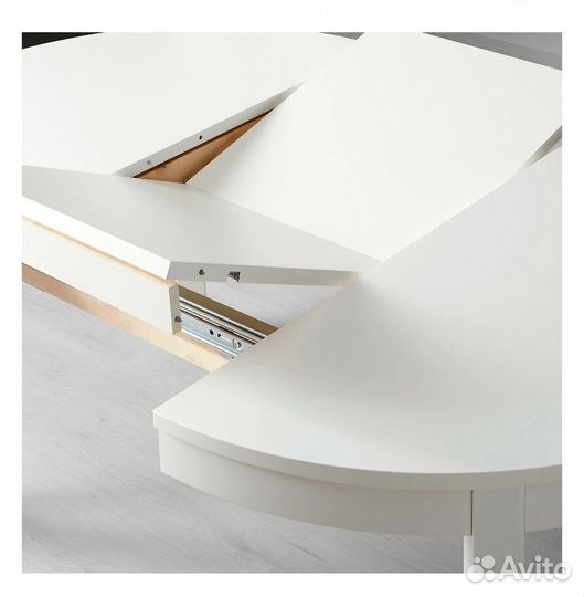 Стол раздвижной круглый белый IKEA б/у