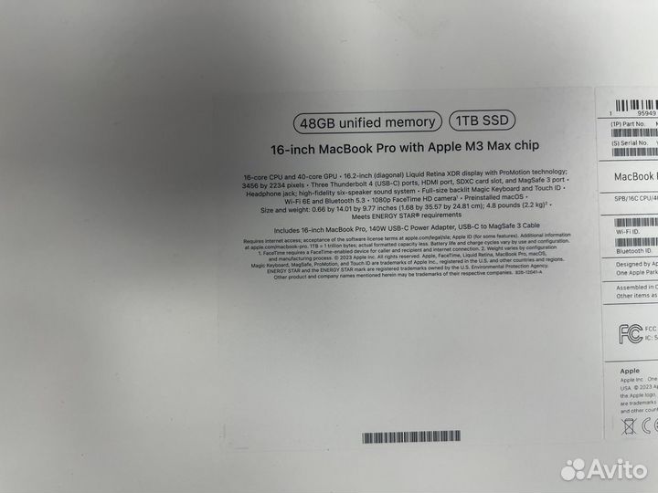 Apple MacBook Pro 16 2024 M3 Max/48gb/1TB MUW63LL