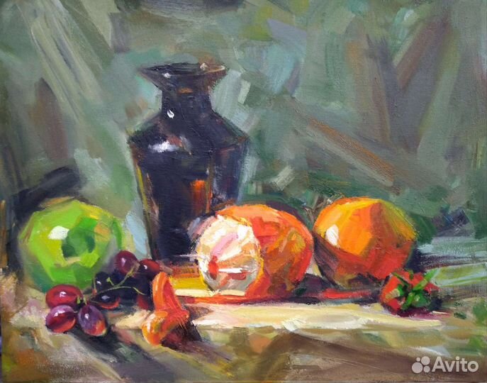 Картины. Холст. Масло. Фрукты. Натюрморт. Море
