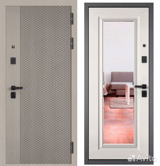 Дверь входная металлическая с зеркалом