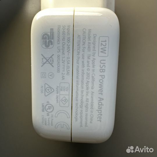 Apple usb power adapter 12W оригинал