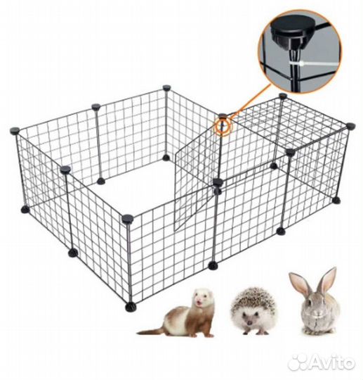 Вольер клетка из 11 секций 35*35см + дверь