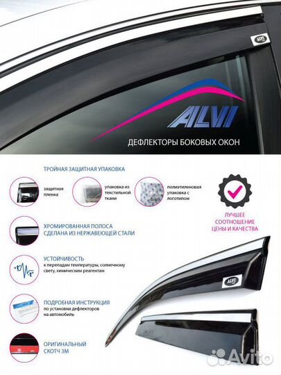 Дефлекторы окон Kia Sorento 4 хроммолдинг