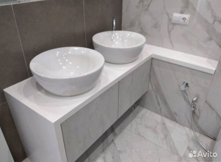 Столешница для ванной и кухни из искуственного кам