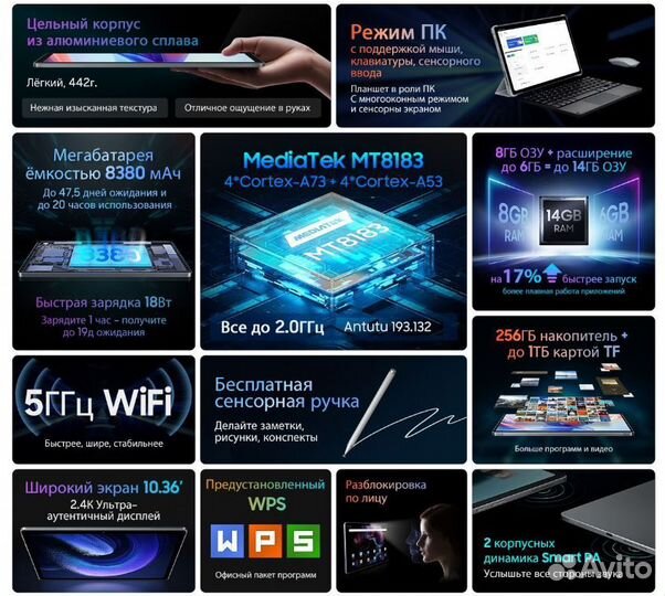 Планшет Blackview Tab 11 8/256Gb Wi-Fi Grey