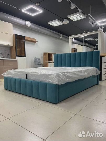 Кровать велюр с ПМ 160х200