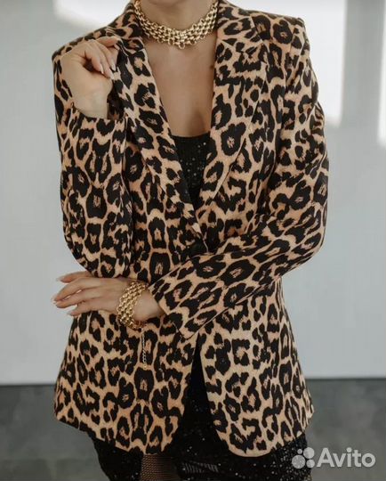 Пиджак леопардовый принт