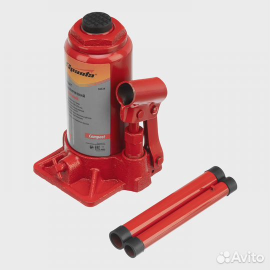 Домкрат гидравлический бутылочный 8 т, h подъема 1