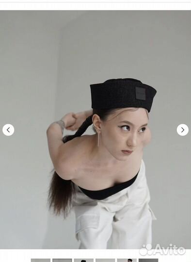 Бескозырка черный меланж