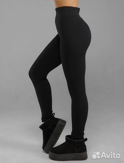 Лосины в рубчик утепленные