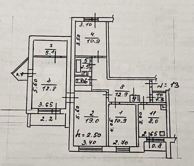 3-к. квартира, 95 м², 4/9 эт.