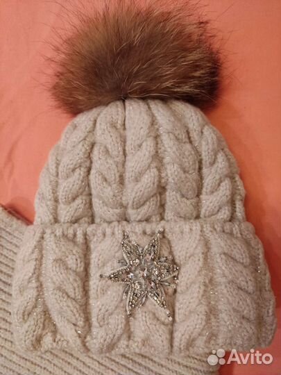 Комплект шапка и снуд для девочки