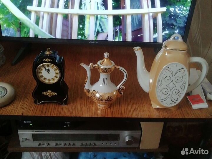 Часы, декоративный чайник, чайник заварочный