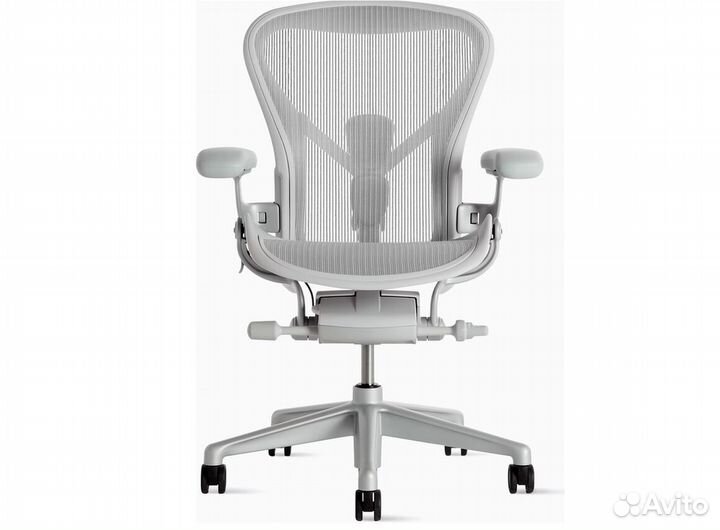 Кресло Herman Miller Aeron B/Mineral, Satin Alumin