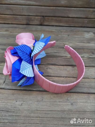 Ободки с атласными розами