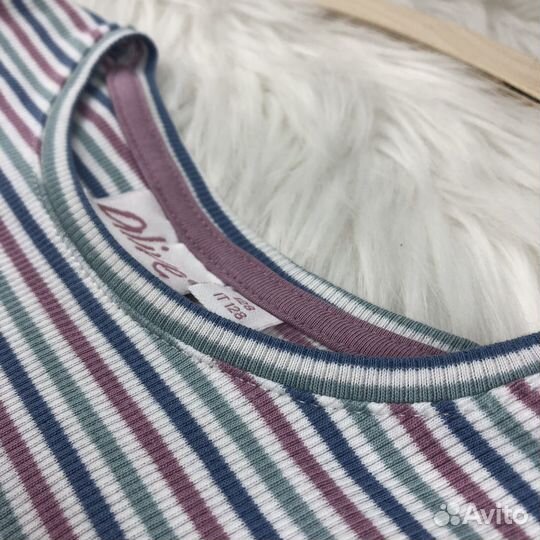 Лонгслив в рубчик для девочки 122 128 Германия