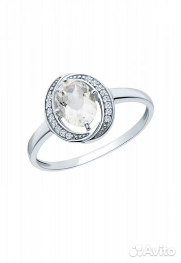 Серебряное кольцо 925 с горным хрусталем