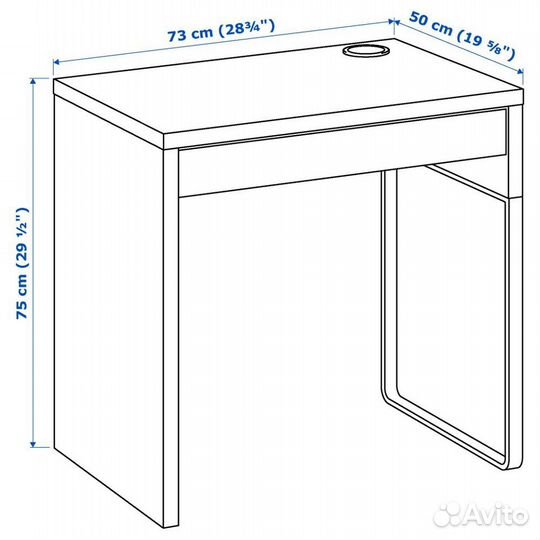 Белый письменный стол IKEA micke