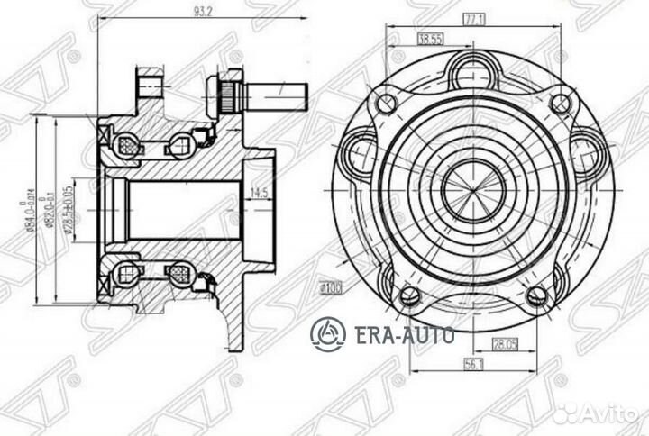SAT ST-43550-47010 Ступичный узел перед toyota prius ZVW3#