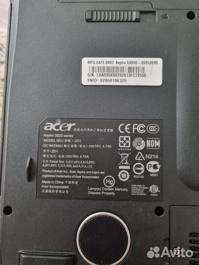 Ноутбук Acer Aspire 5920g