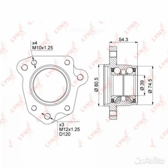 Lynxauto WB-1014 Ступица колеса зад прав