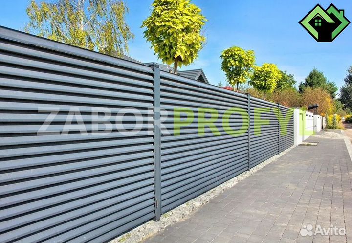 Забор из профнастила жалюзи под ключ с доставкой