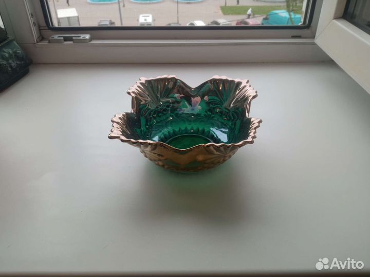 Конфетница Цветок Четыре лепестка СССР позолота