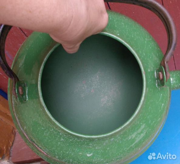 Антикварный огромный чайник эмалированный СССР