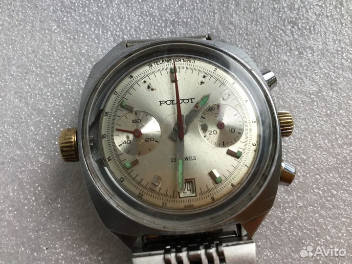 Мужские наручные часы механика Полёт, хронограф
