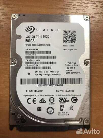Жесткий диск Seagate Momentus 500 гб ST500LT012