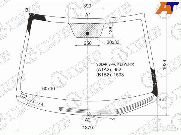Стекло лобовое hyundai accent