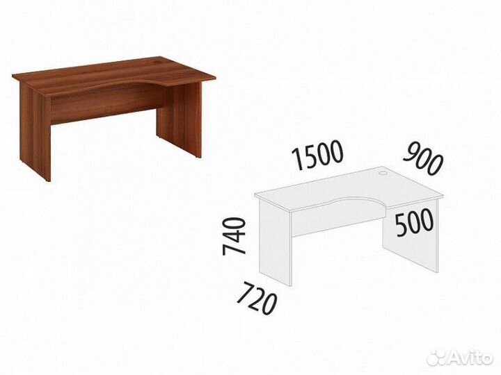 Стол угловой (прав) Альфа 62.21 для персонала