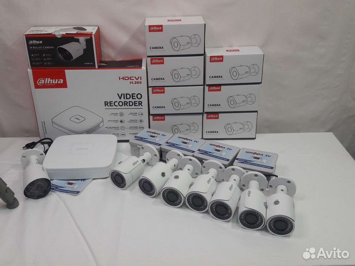 Камеры видеонаблюдения 8 шт 4Мп Dahua