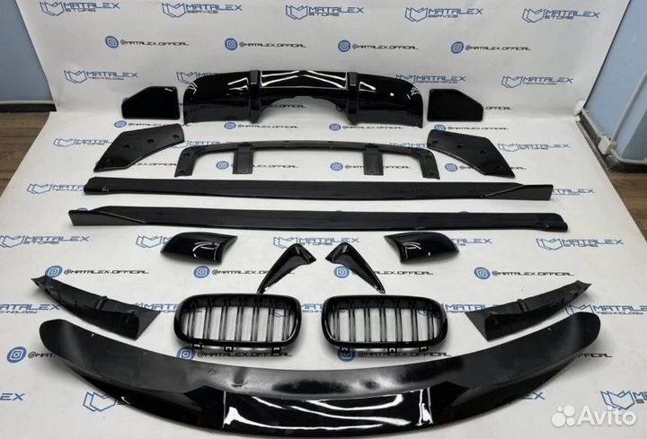 Сет BMW F15 X5 обвес, глянец, диф сплиттер лезвия