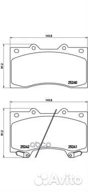 Колодки тормозные дисковые перед P56081 Brembo