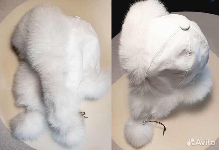 Шапка ушанка/Новая/жен/натур мех/белая