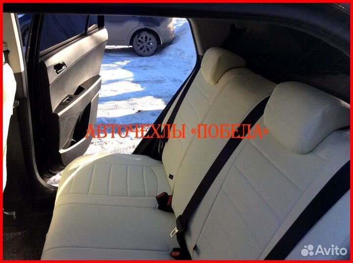 Чехлы Hyundai Creta из экокожи белые Классика