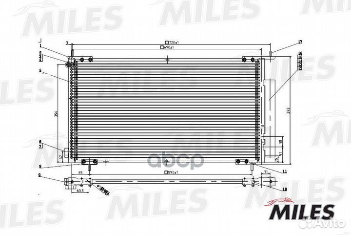Конденсер honda CR-V 2.0/2.4 02- accb020 Miles