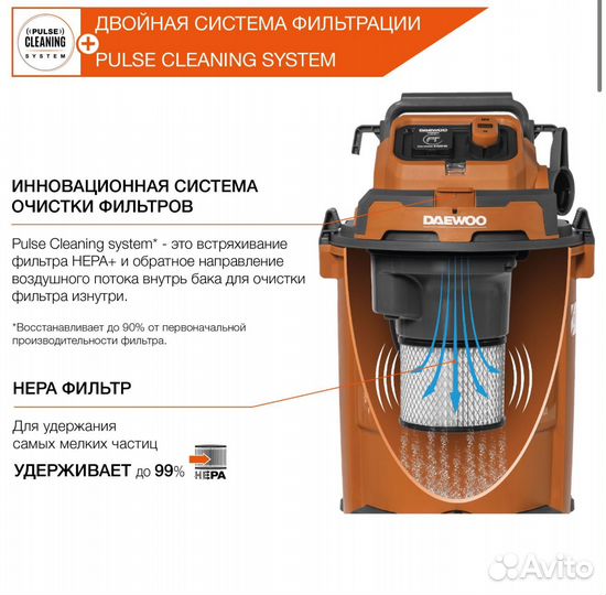 Строительный пылесос davc 2500sd