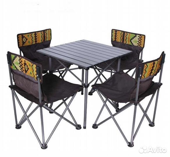Стол раскладной с 4-стульями кемпинговая