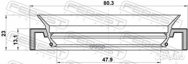 Сальник привода 47.9X80.3X13.1X23 toyota RAV4 A