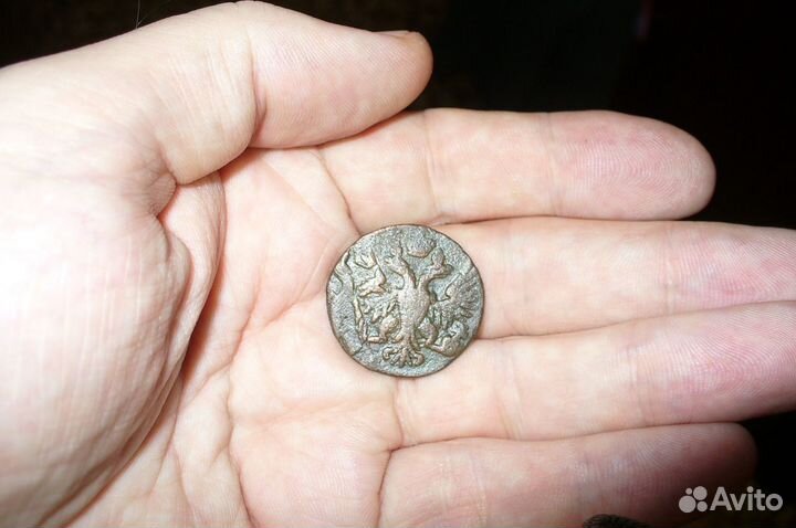 Денга 1750 года. Брак чекана. продам