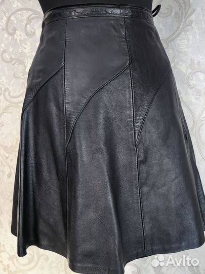 Кожаная юбка натуральная 46