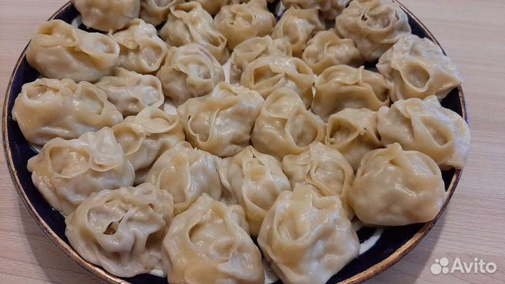 Манты, пельмени ручной лепки, домашние