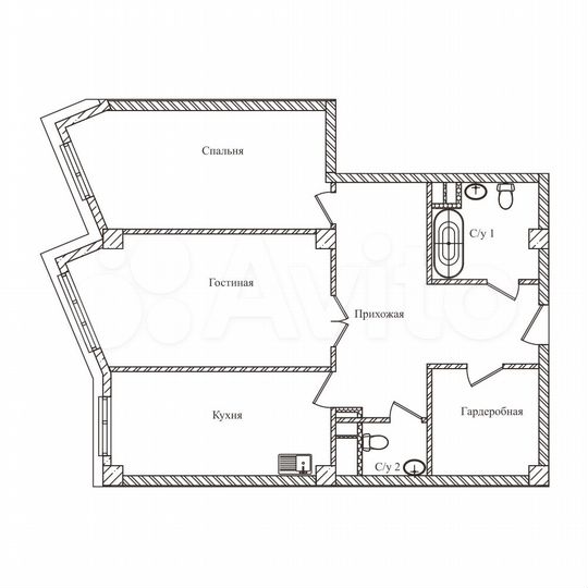2-к. апартаменты, 89,9 м², 6/14 эт.