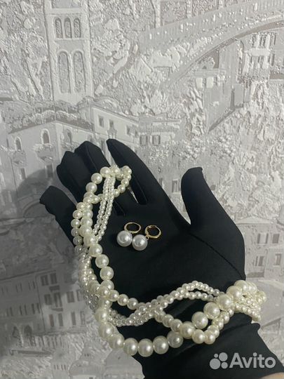 Новый набор комплект бижутерия украшения жемчуг