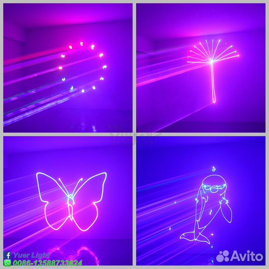 Светомузыка мульти-лазер 1,5 BT-3D Анимация+сканер